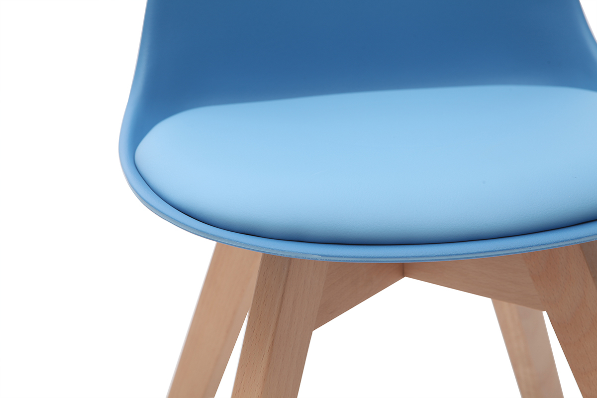 Silla azul con patas madera BABY PAULINE