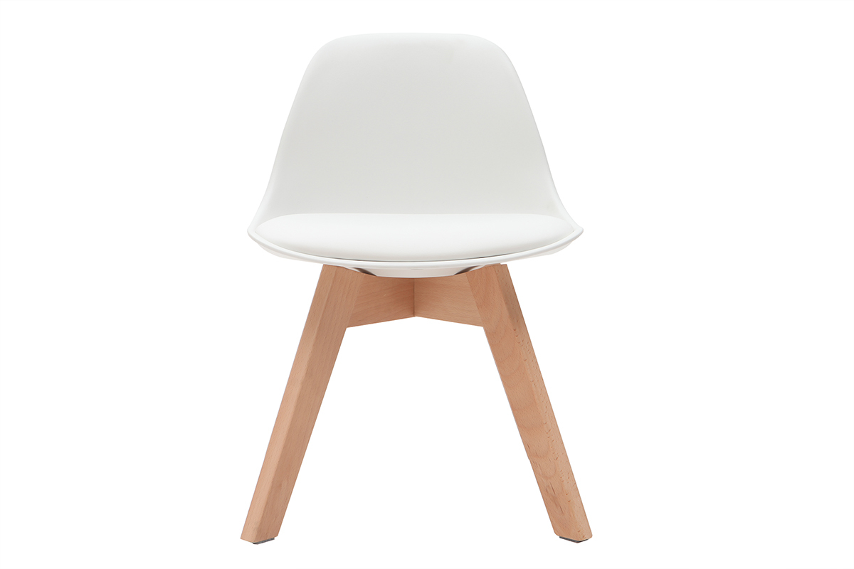 Silla blanca con patas madera BABY PAULINE
