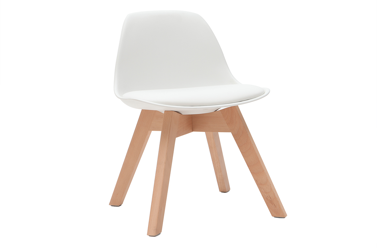 Silla blanca con patas madera BABY PAULINE