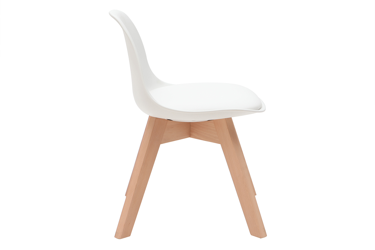 Silla blanca con patas madera BABY PAULINE