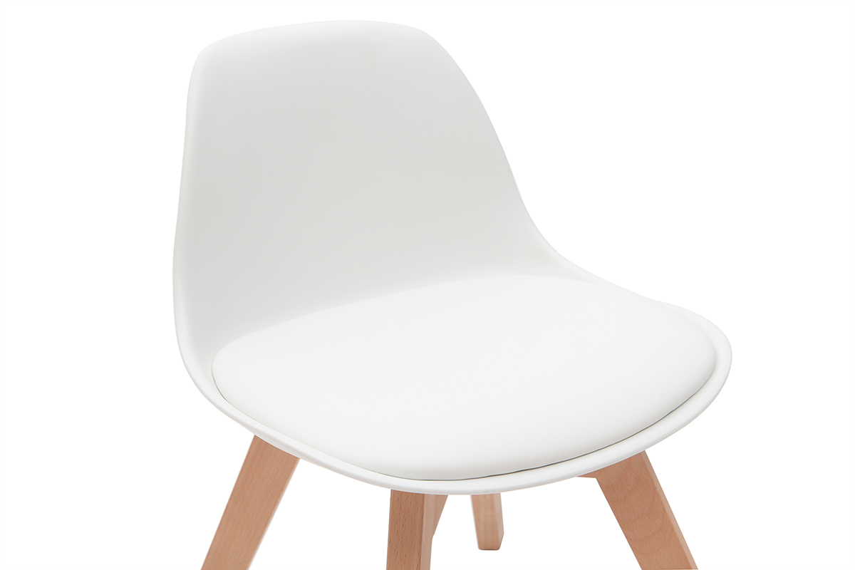 Silla blanca con patas madera BABY PAULINE