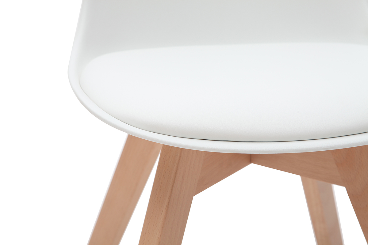 Silla blanca con patas madera BABY PAULINE