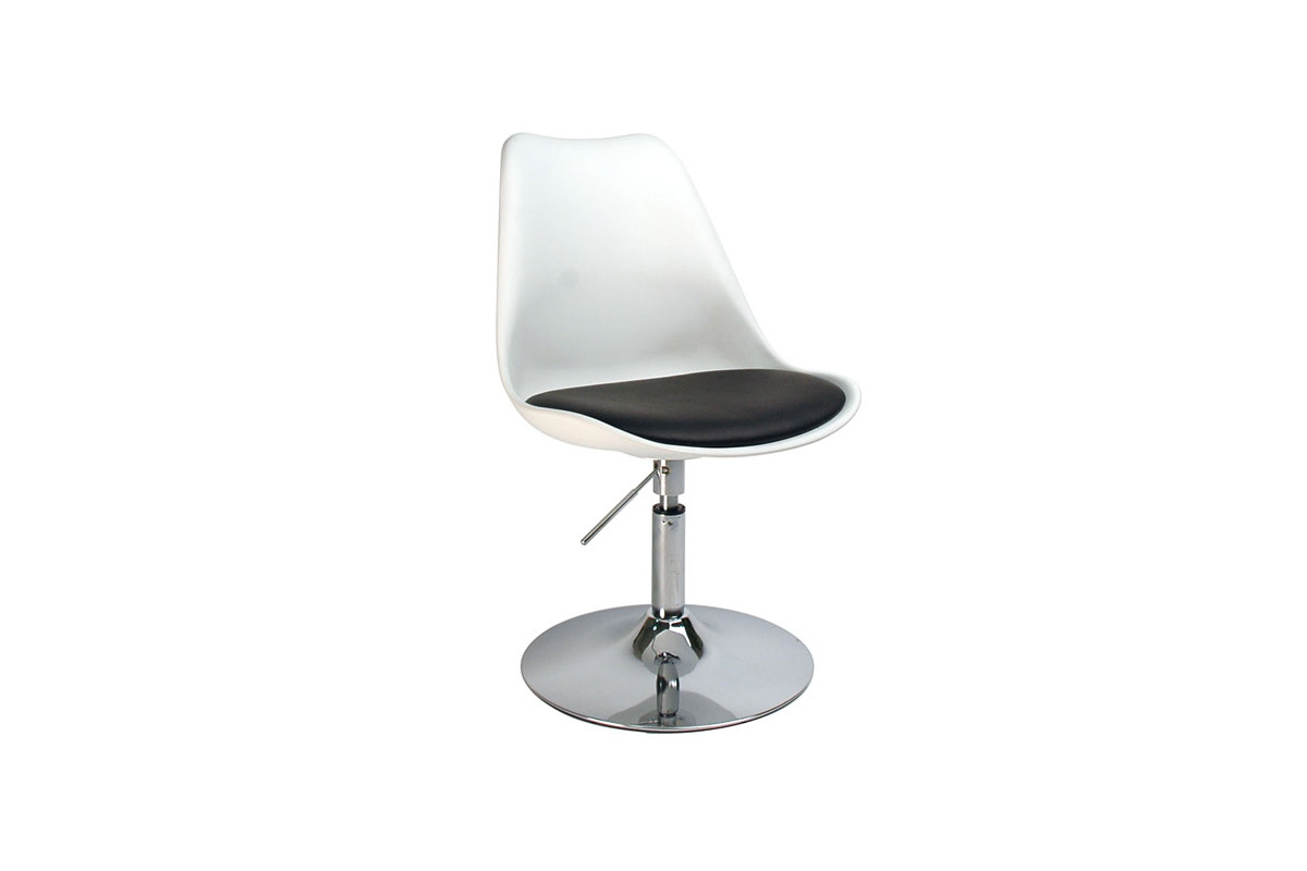 Silla blanca giratoria y de altura regulable STEEVY