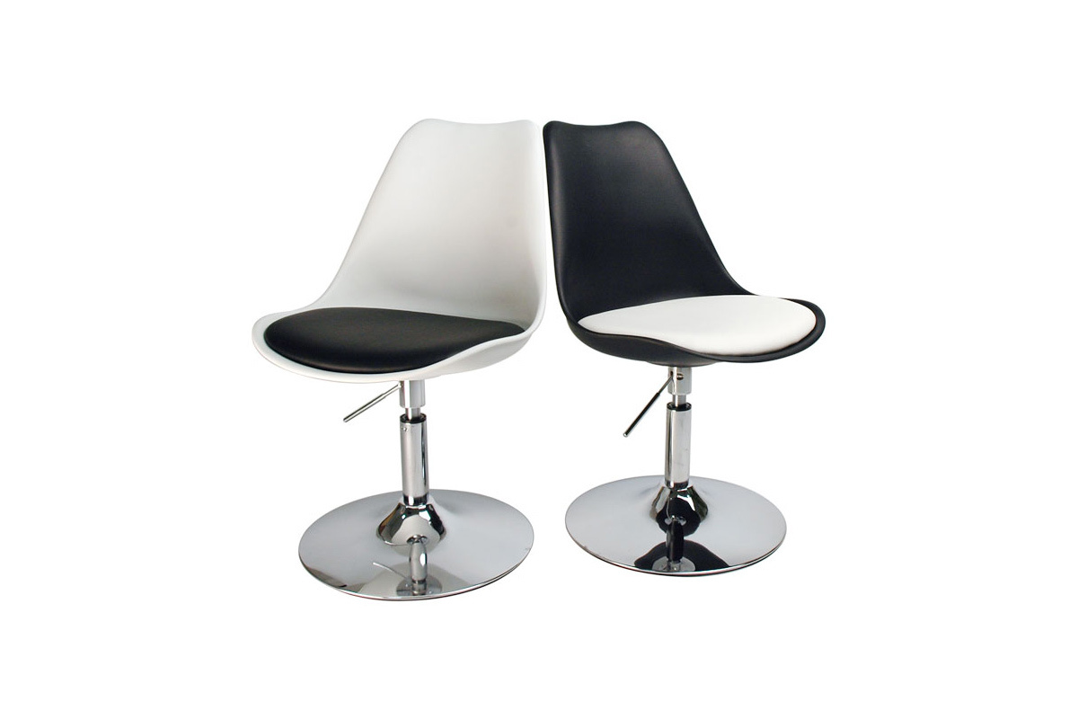 Silla blanca giratoria y de altura regulable STEEVY