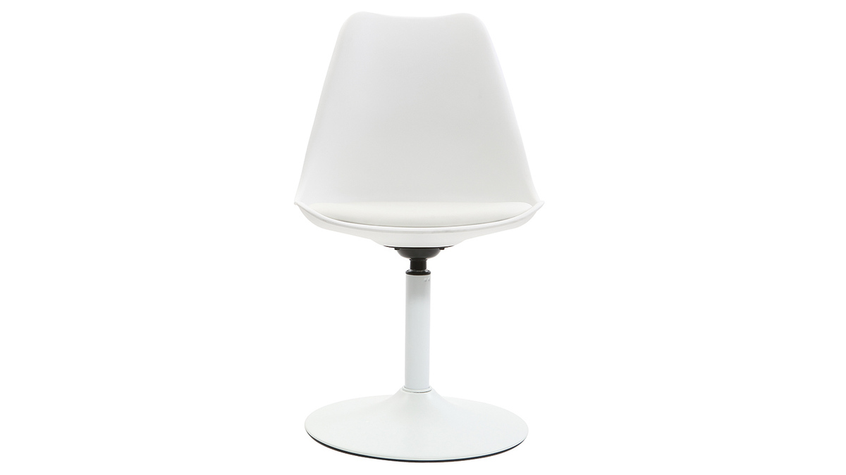 Silla blanca mate pivotante STEEVY