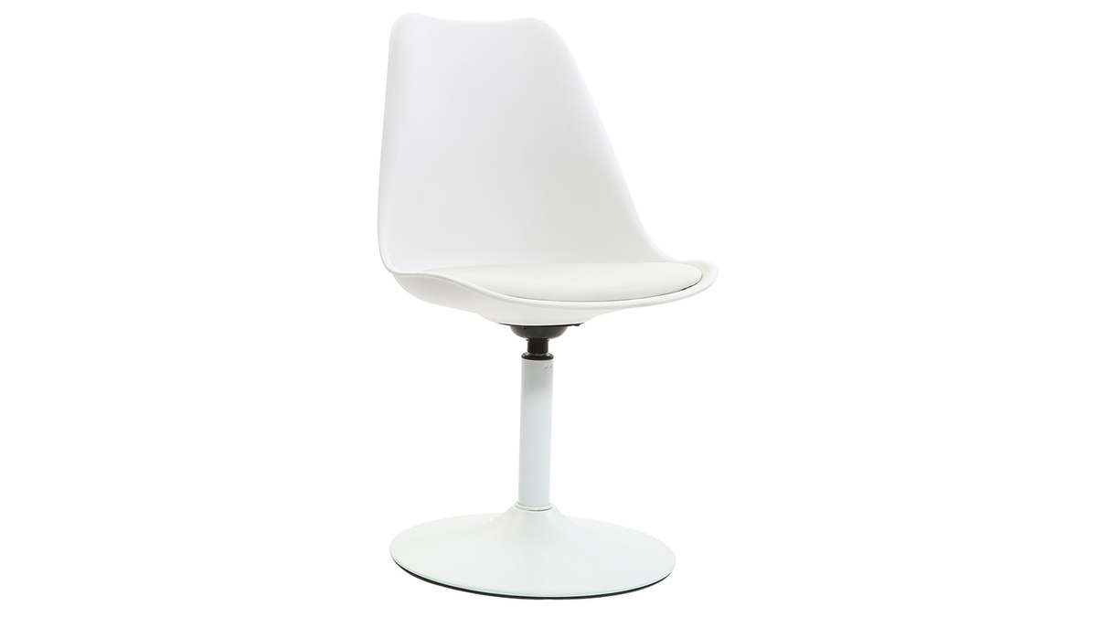 Silla blanca mate pivotante STEEVY