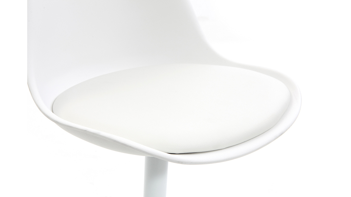 Silla blanca mate pivotante STEEVY