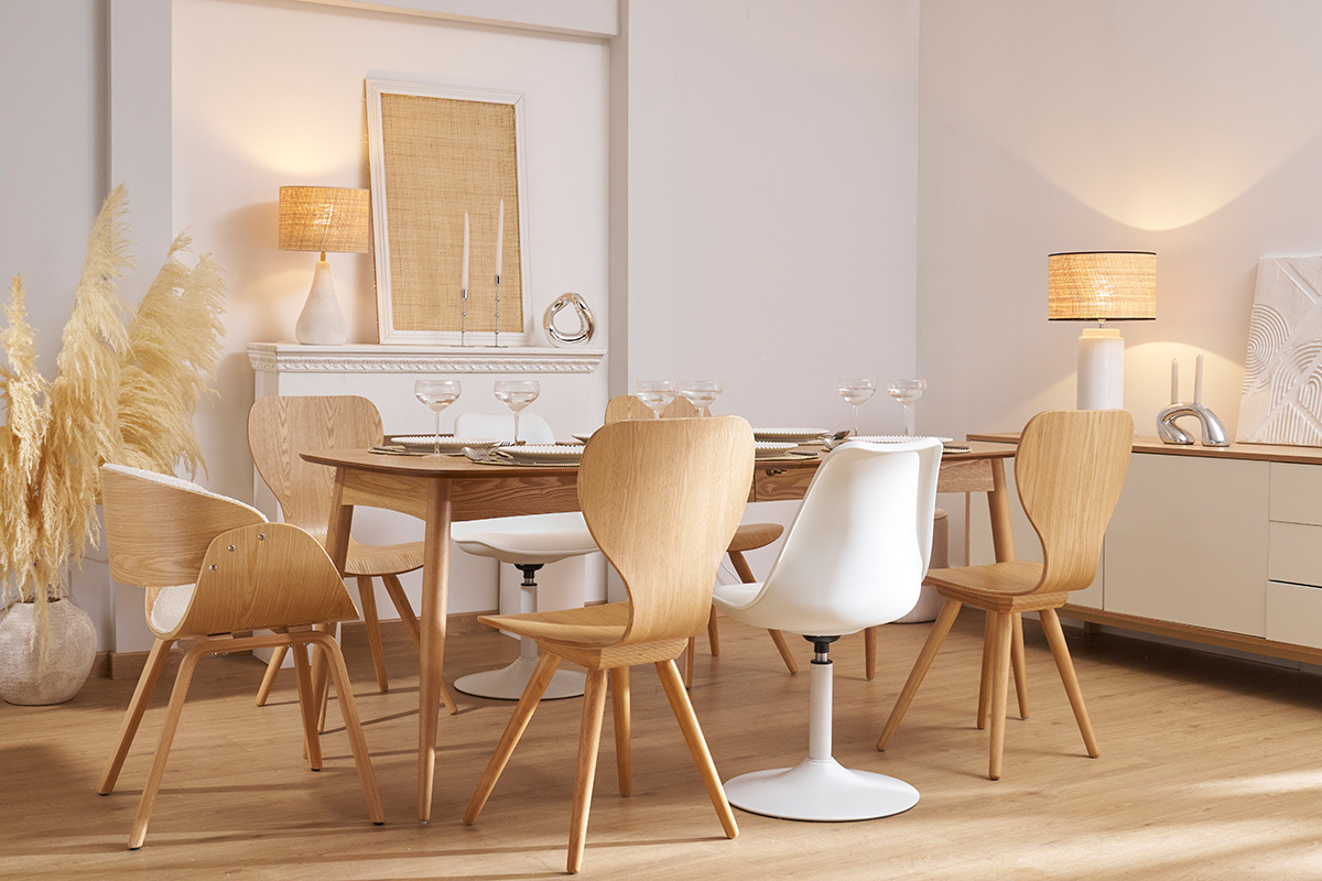 Silla blanca mate pivotante STEEVY