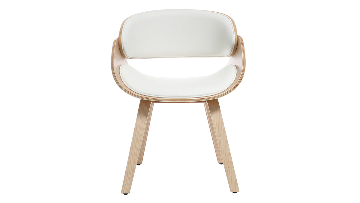 Silla blanca y madera clara BENT