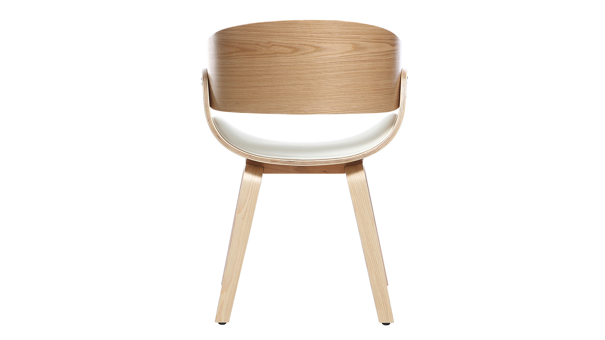 Silla blanca y madera clara BENT