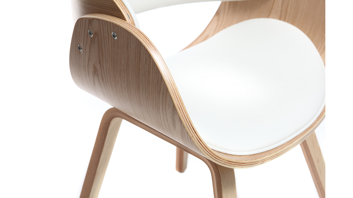 Silla blanca y madera clara BENT