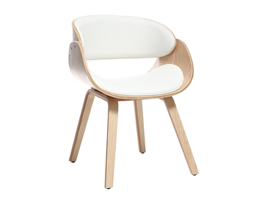 Silla blanca y madera clara BENT