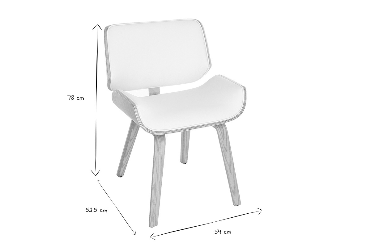 Silla blanca y madera clara RUBBENS