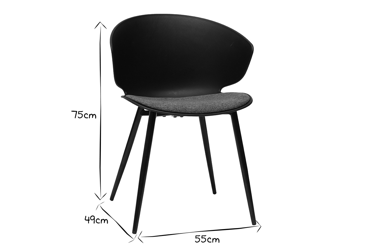 Silla contempornea negro y gris WING