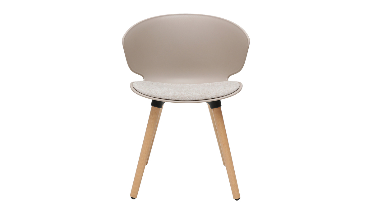 Silla contempornea topo y beige claro WING