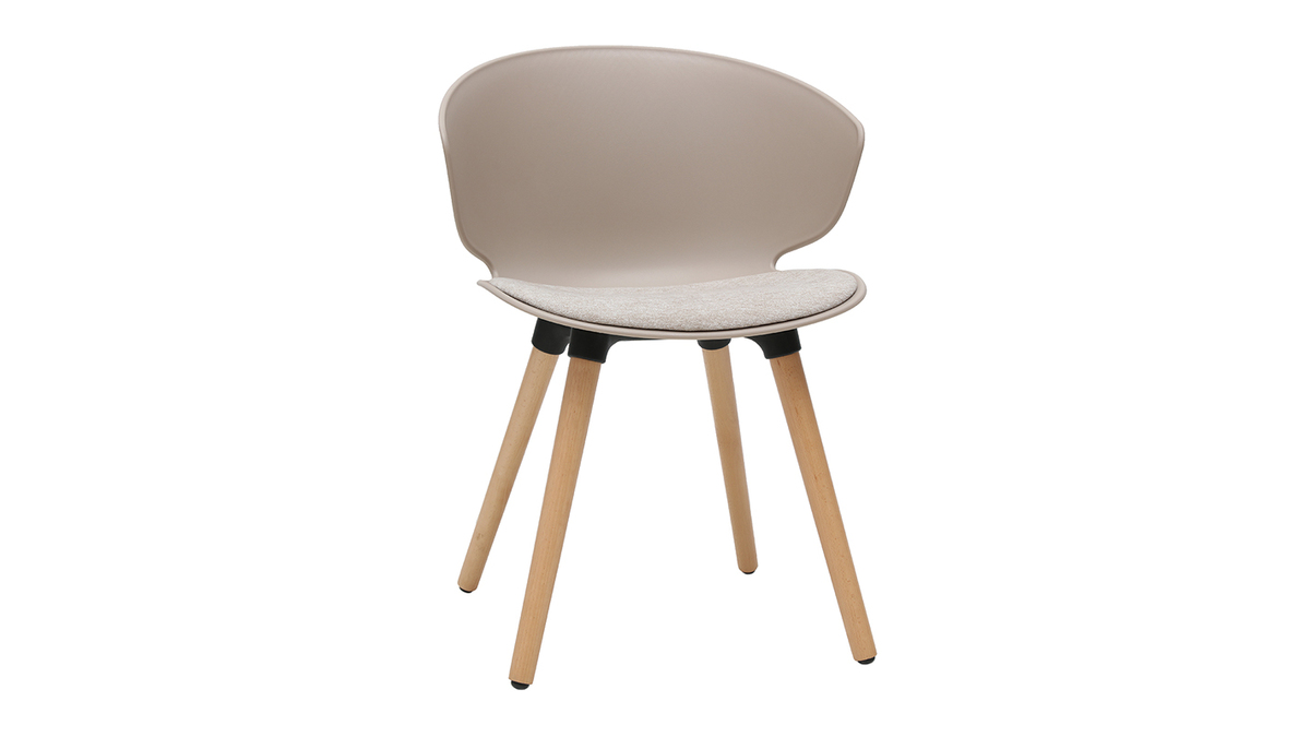 Silla contempornea topo y beige claro WING