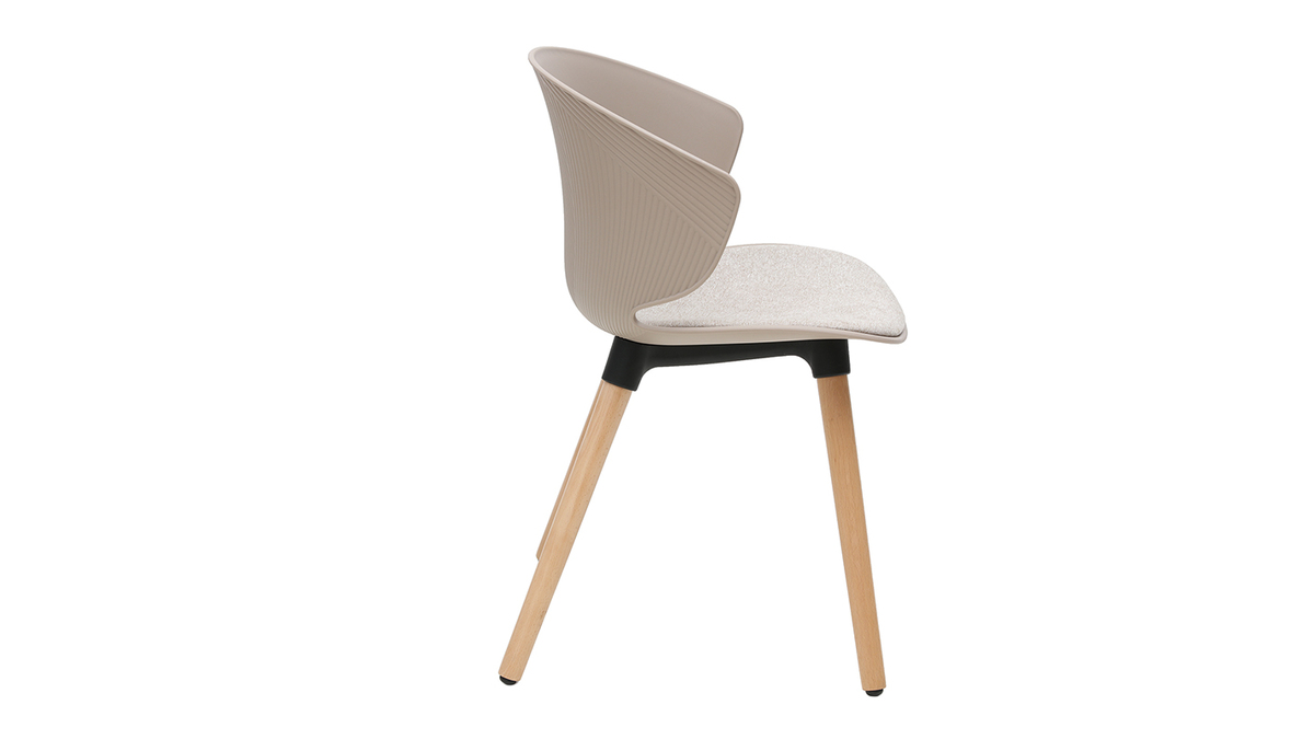 Silla contempornea topo y beige claro WING