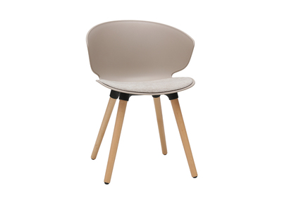 Silla contemporánea topo y beige claro WING - Silla contemporánea topo y beige claro WING