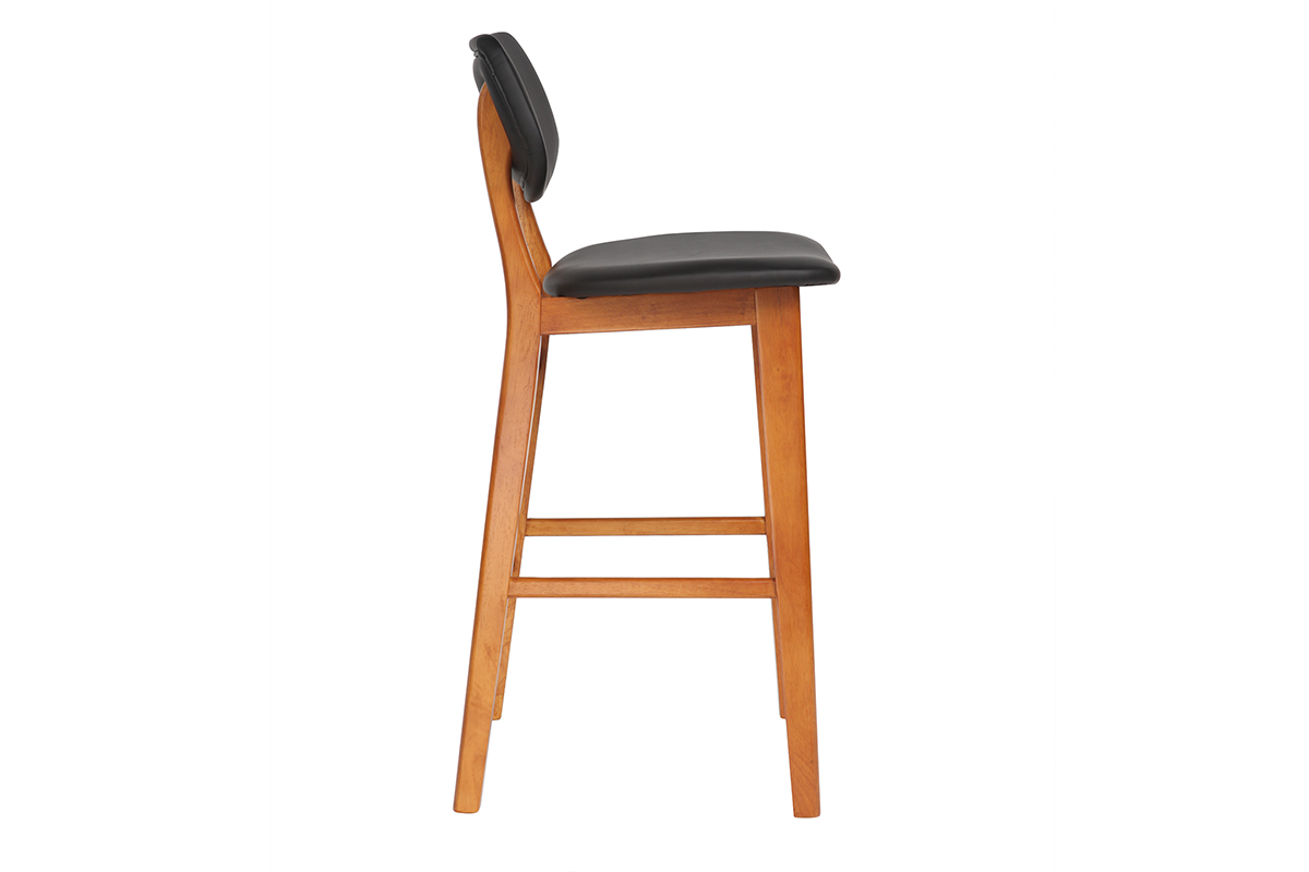 Silla de bar madera de nogal y negro 65 cm NORDECO