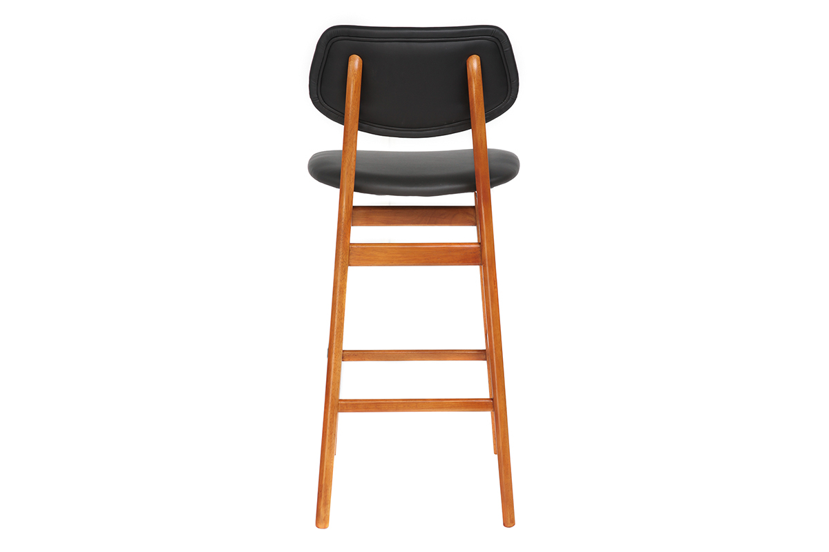 Silla de bar madera de nogal y negro 65 cm NORDECO