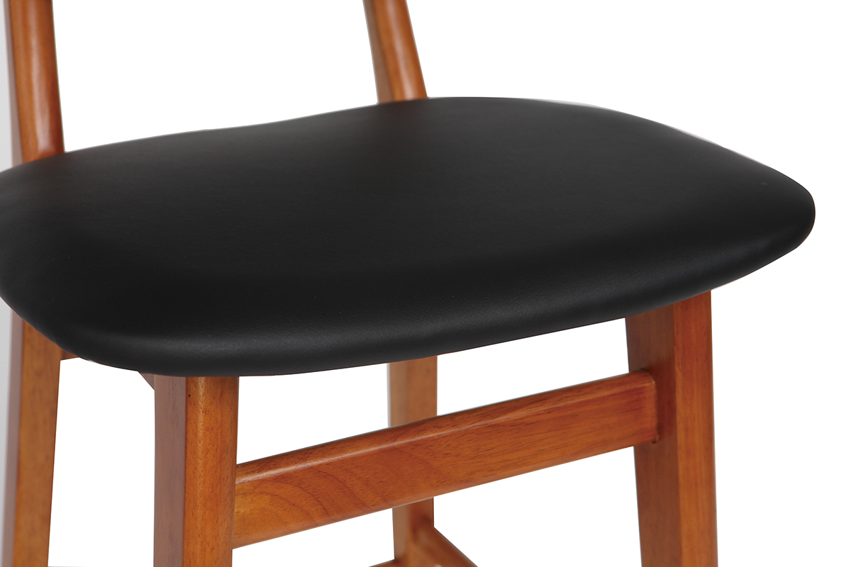 Silla de bar madera de nogal y negro 65 cm NORDECO