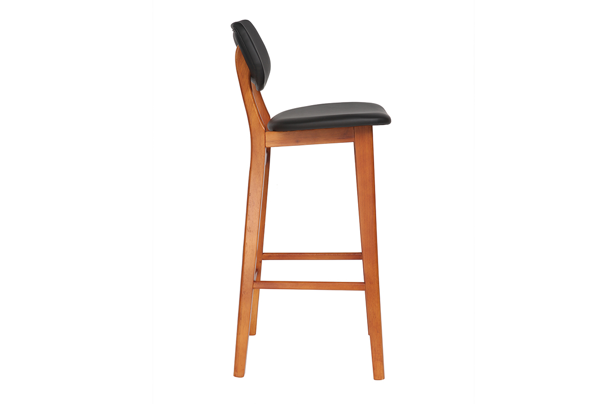 Silla de bar madera de nogal y negro 75 cm NORDECO