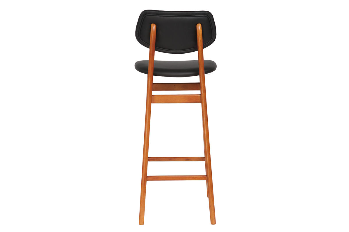 Silla de bar madera de nogal y negro 75 cm NORDECO
