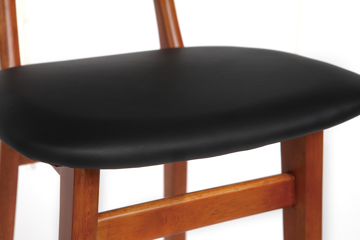 Silla de bar madera de nogal y negro 75 cm NORDECO