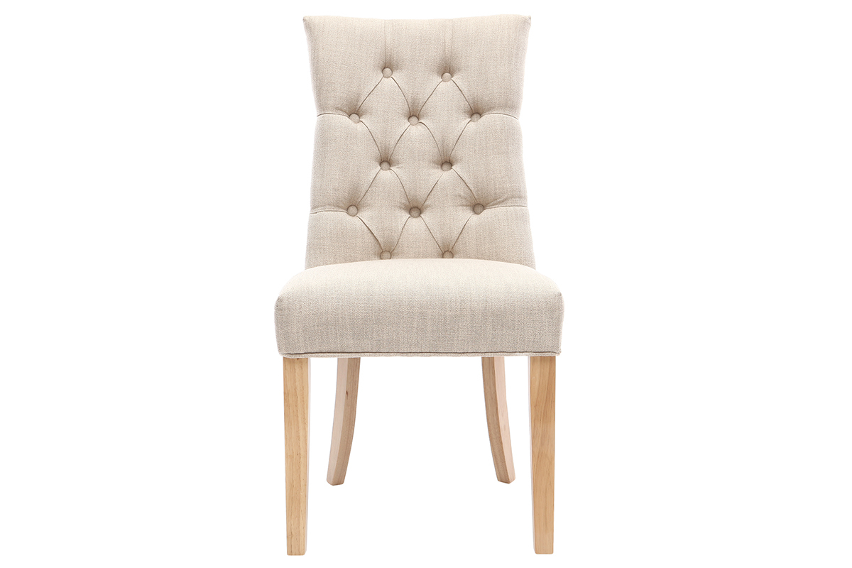 Silla de comedor estilo clsico tejido natural patas madera clara VOLTAIRE