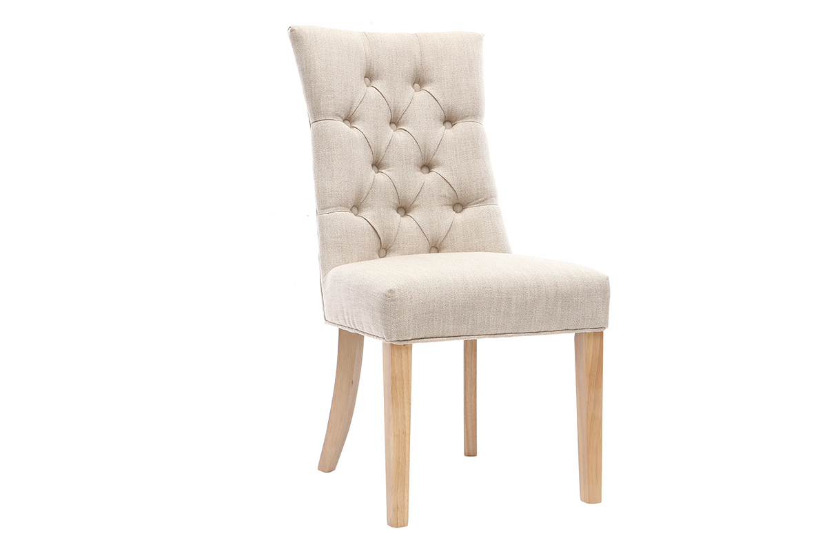 Silla de comedor estilo clsico tejido natural patas madera clara VOLTAIRE