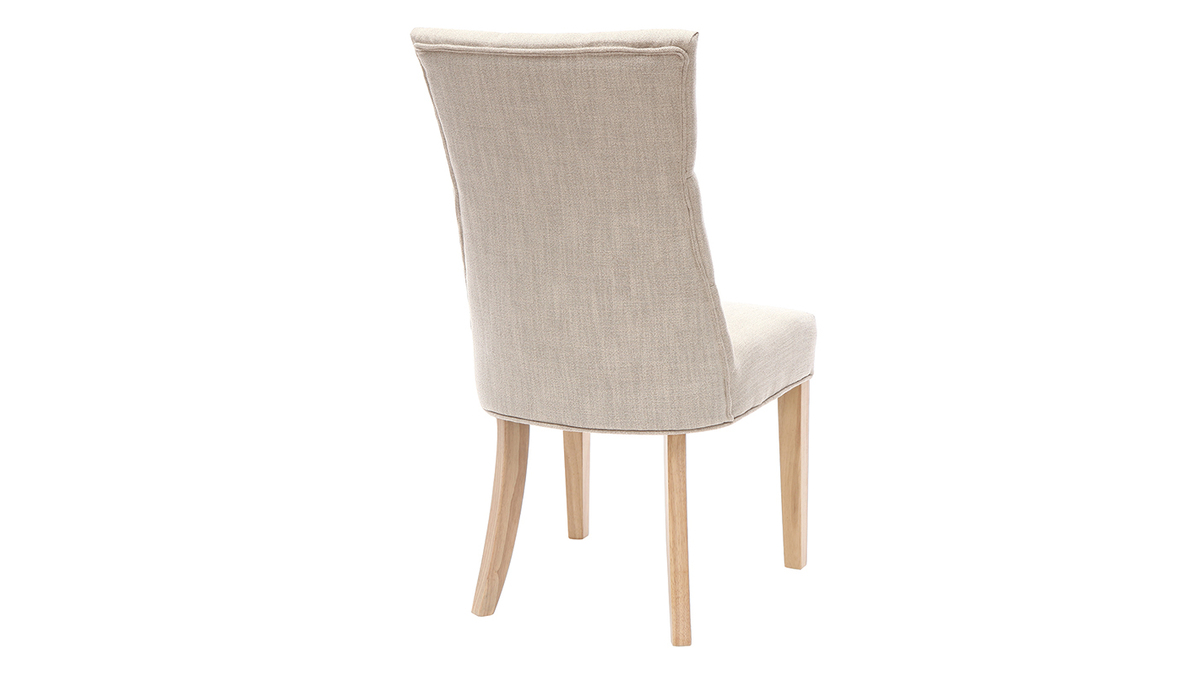 Silla de comedor estilo clsico tejido natural patas madera clara VOLTAIRE