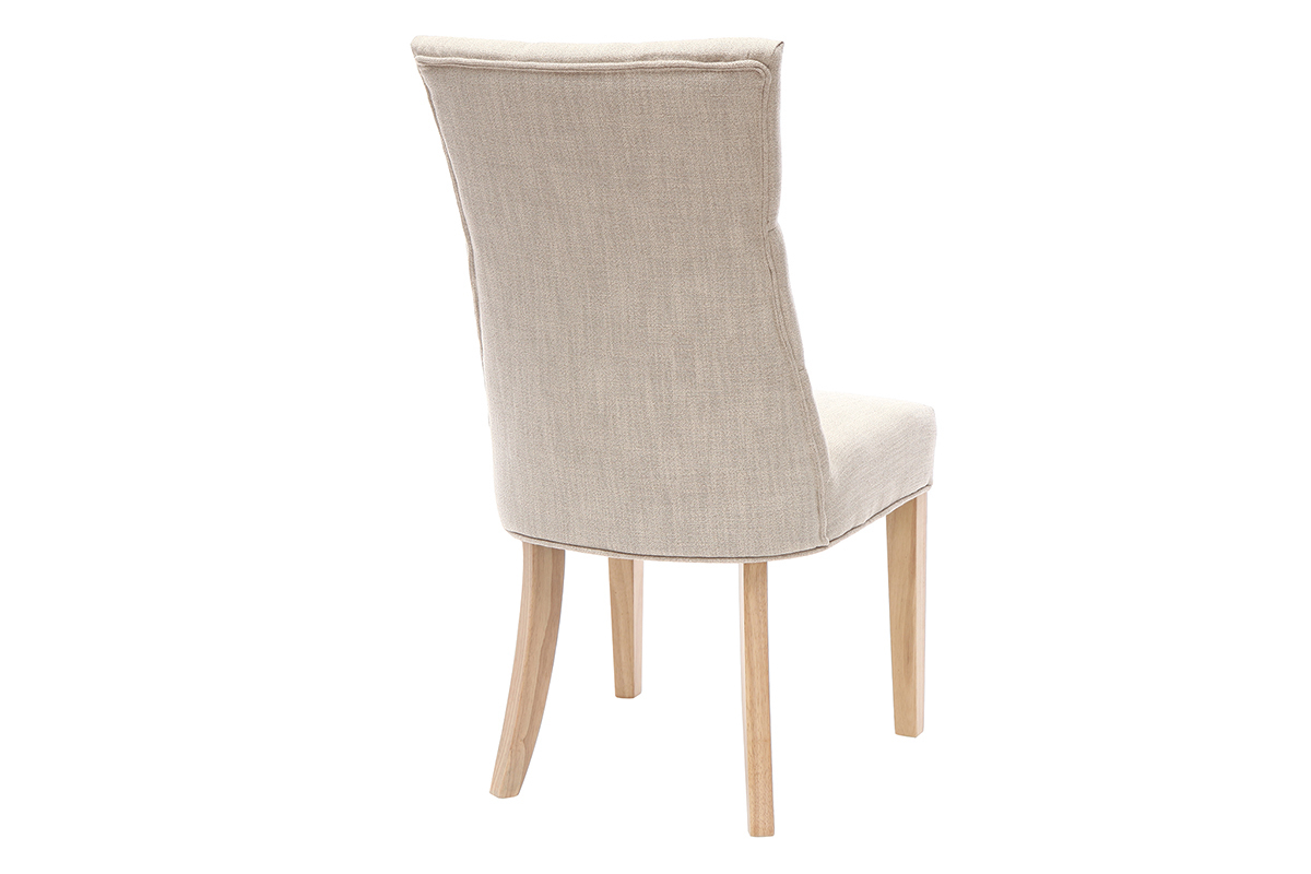 Silla de comedor estilo clsico tejido natural patas madera clara VOLTAIRE