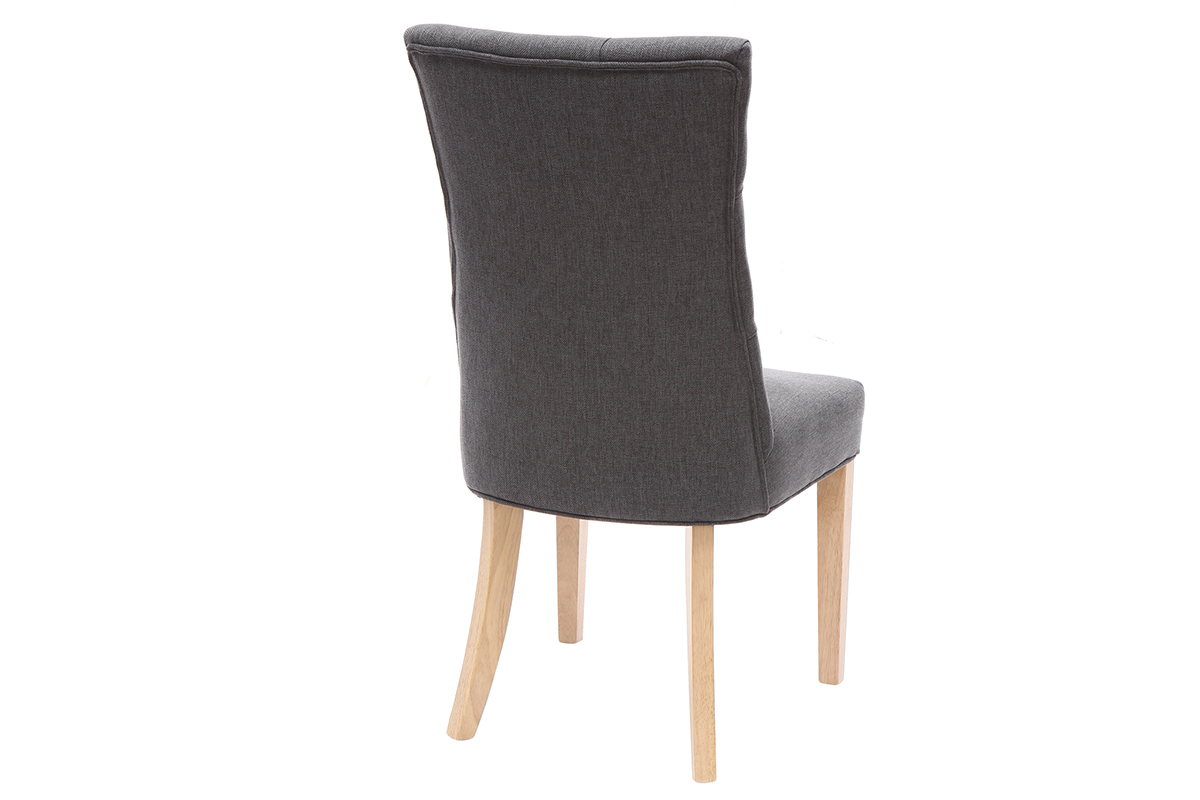 Silla de comedor estilo clsico tejido natural patas madera clara VOLTAIRE