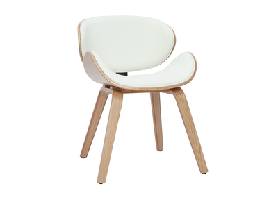 Silla de diseño blanca y madera clara WALNUT