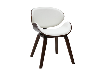 Silla de diseño blanca y madera oscura nogal WALNUT