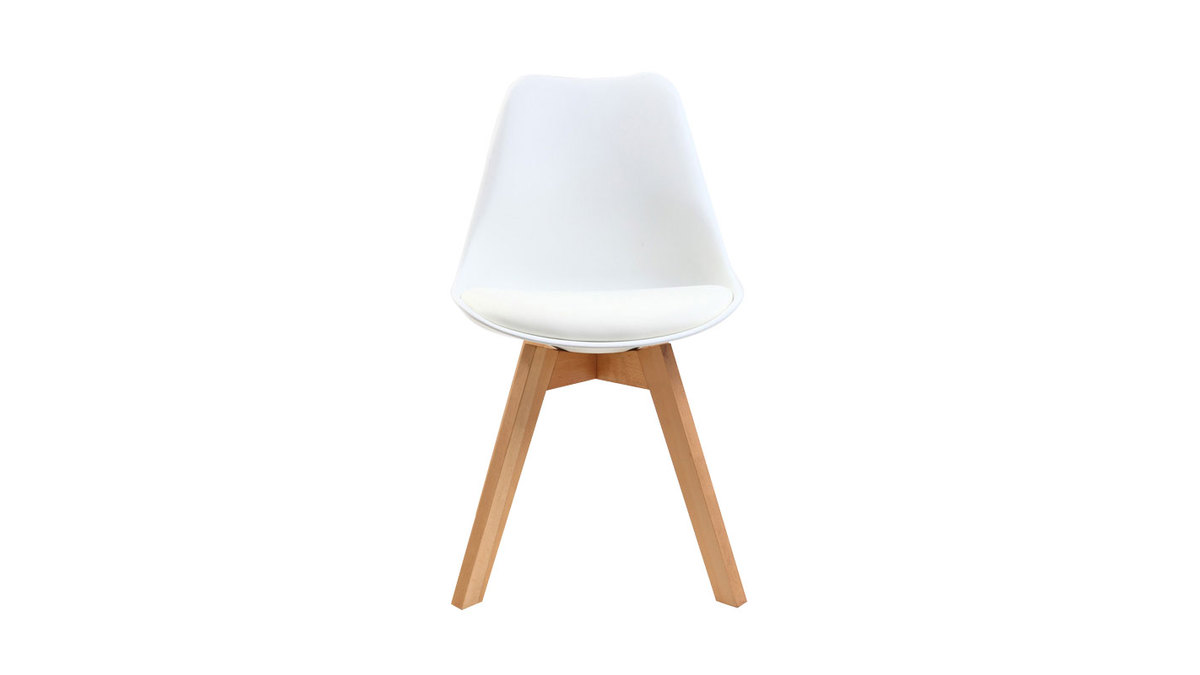 Silla de diseo blanco lote de 4 PAULINE