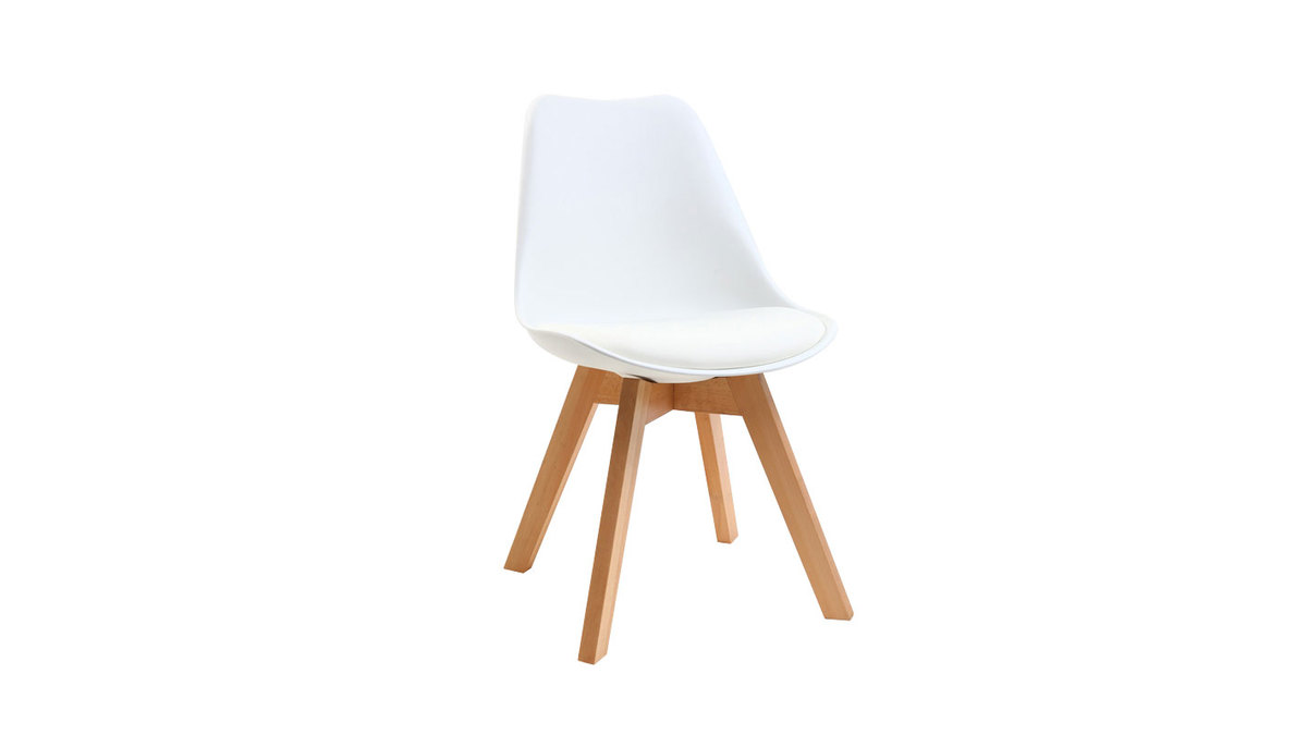 Silla de diseo blanco lote de 4 PAULINE