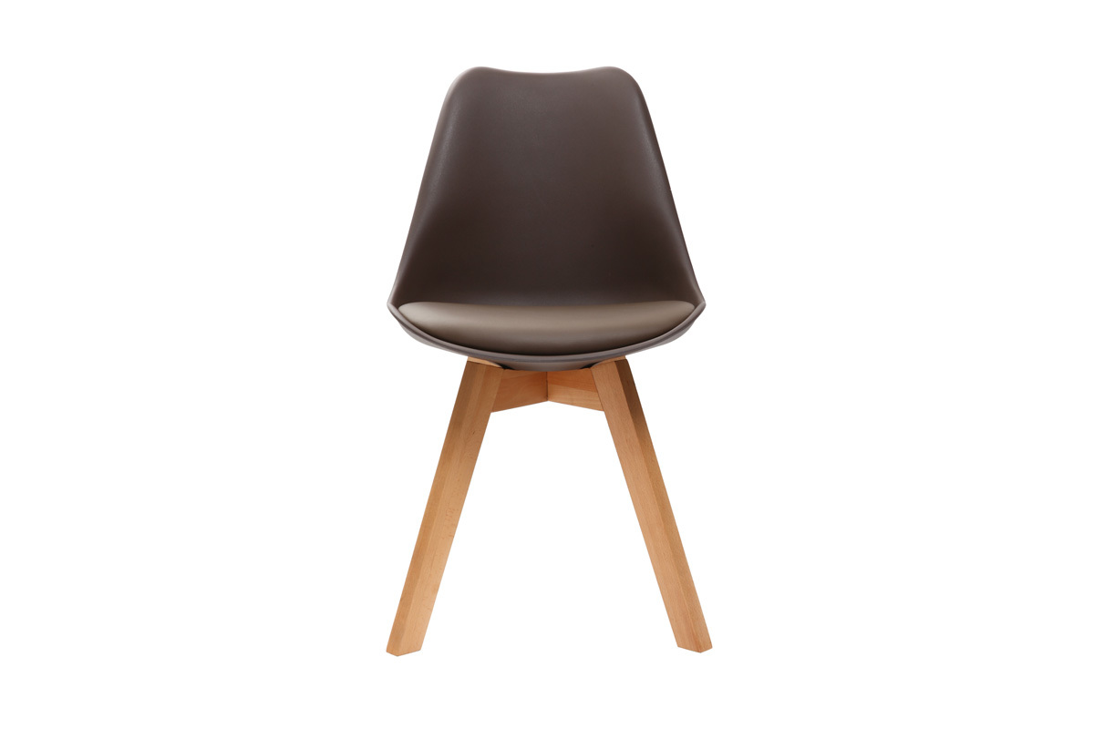 Silla de diseo color chocolate lote de 4 PAULINE