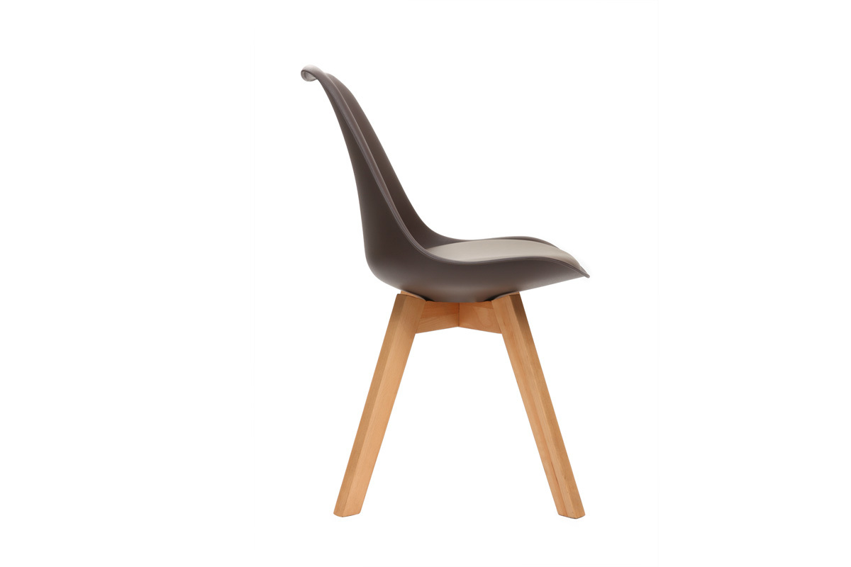 Silla de diseo color chocolate lote de 4 PAULINE