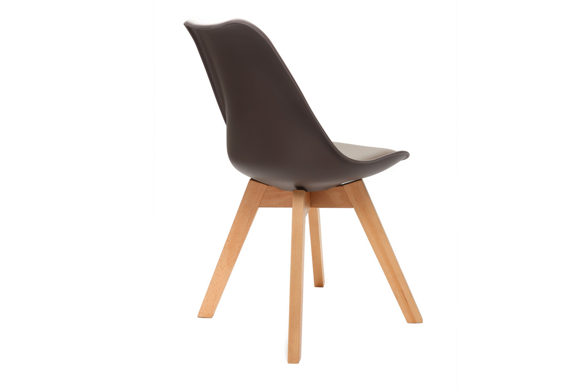 Silla de diseo color chocolate lote de 4 PAULINE