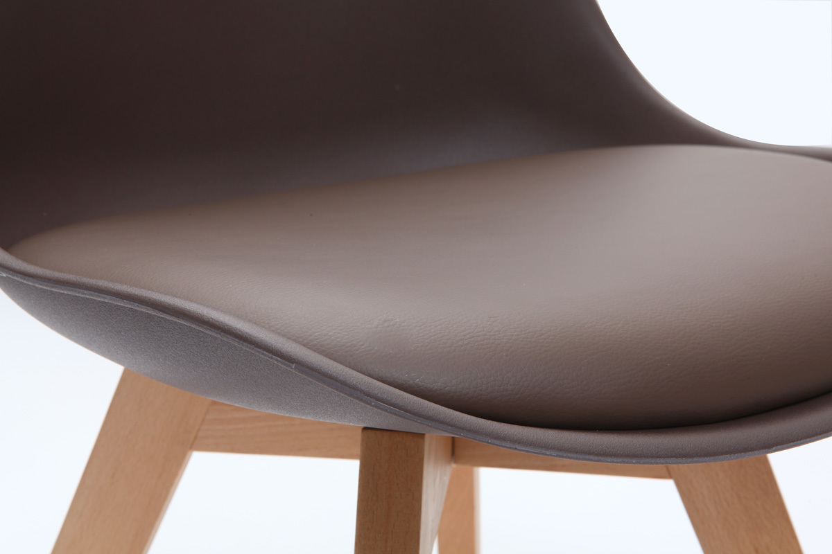 Silla de diseo color chocolate lote de 4 PAULINE