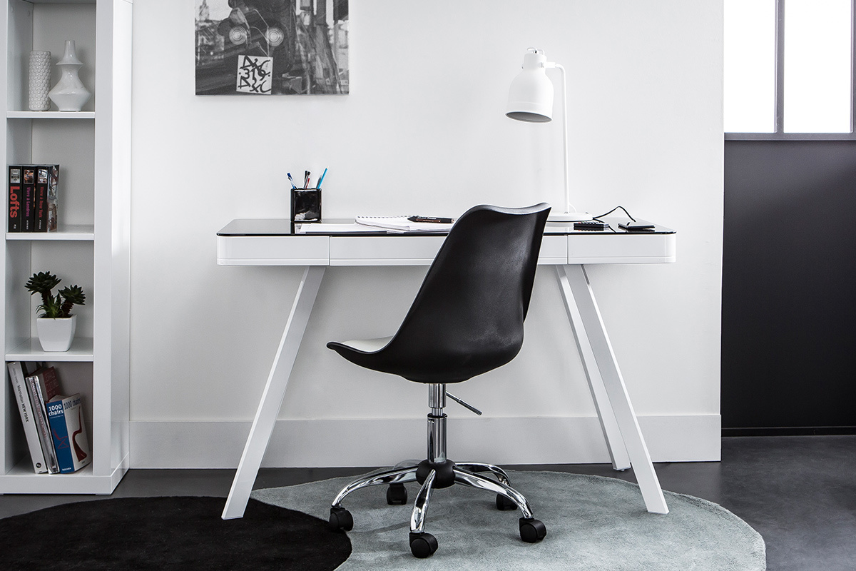 Silla de diseo con ruedas blanco NEW STEEVY