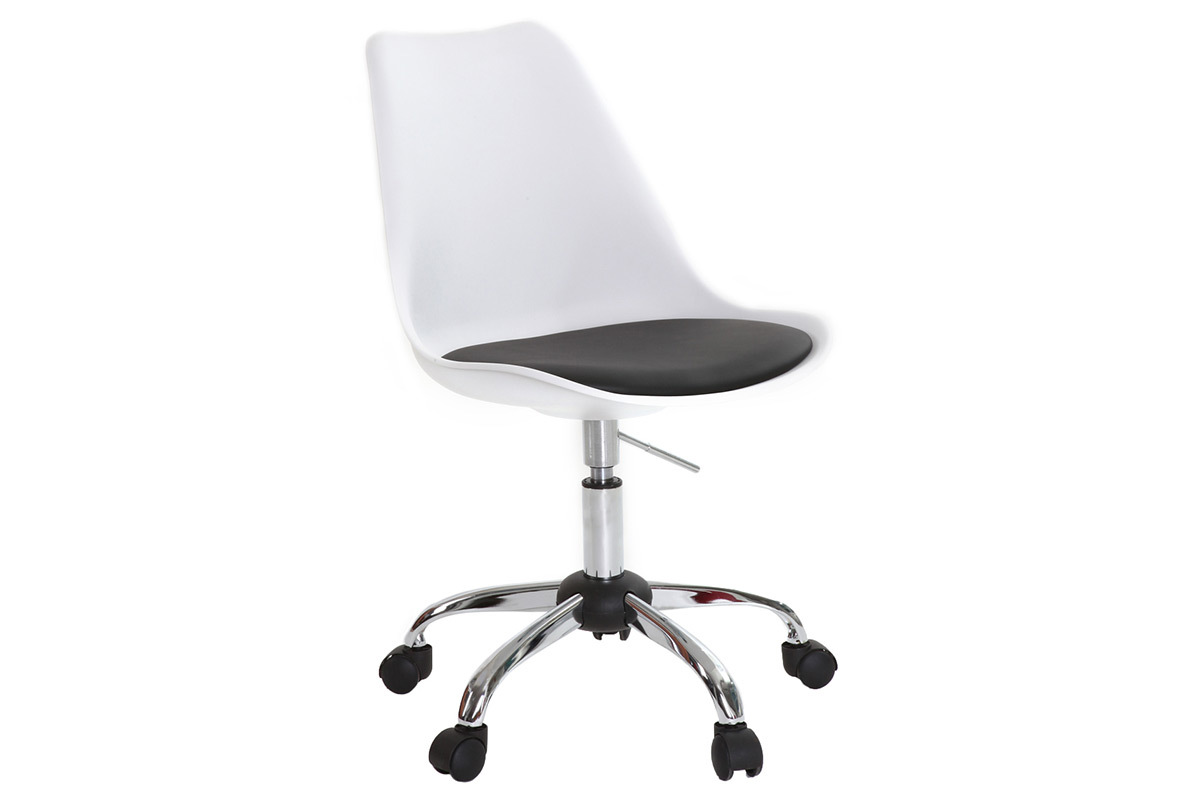 Silla de diseo con ruedas blanco NEW STEEVY
