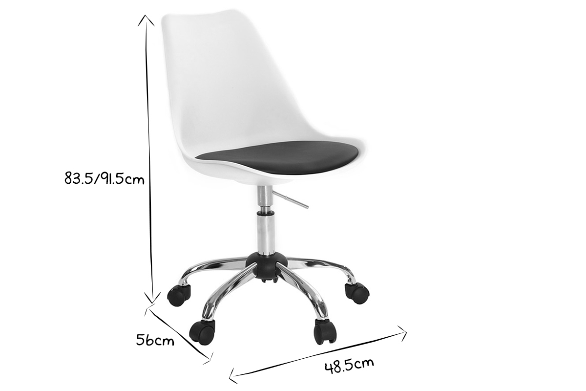 Silla de diseo con ruedas blanco NEW STEEVY