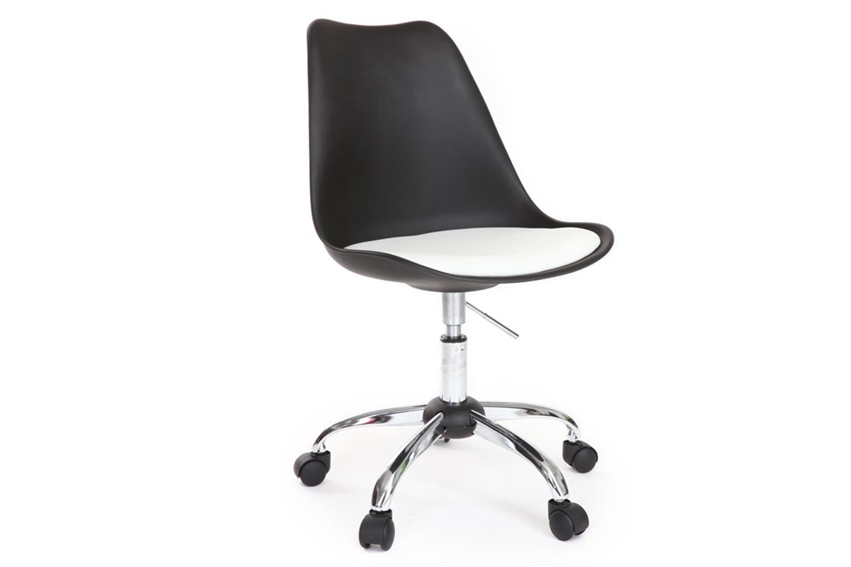 Silla de dise�o con ruedas negro NEW STEEVY