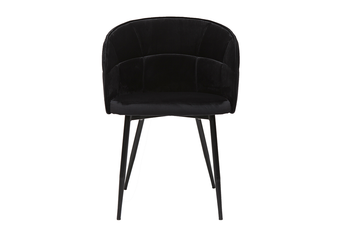 Silla de diseo de terciopelo y metal negro JOLLY