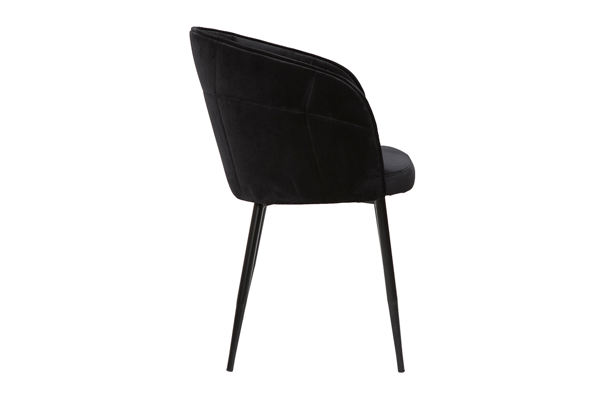Silla de diseo de terciopelo y metal negro JOLLY