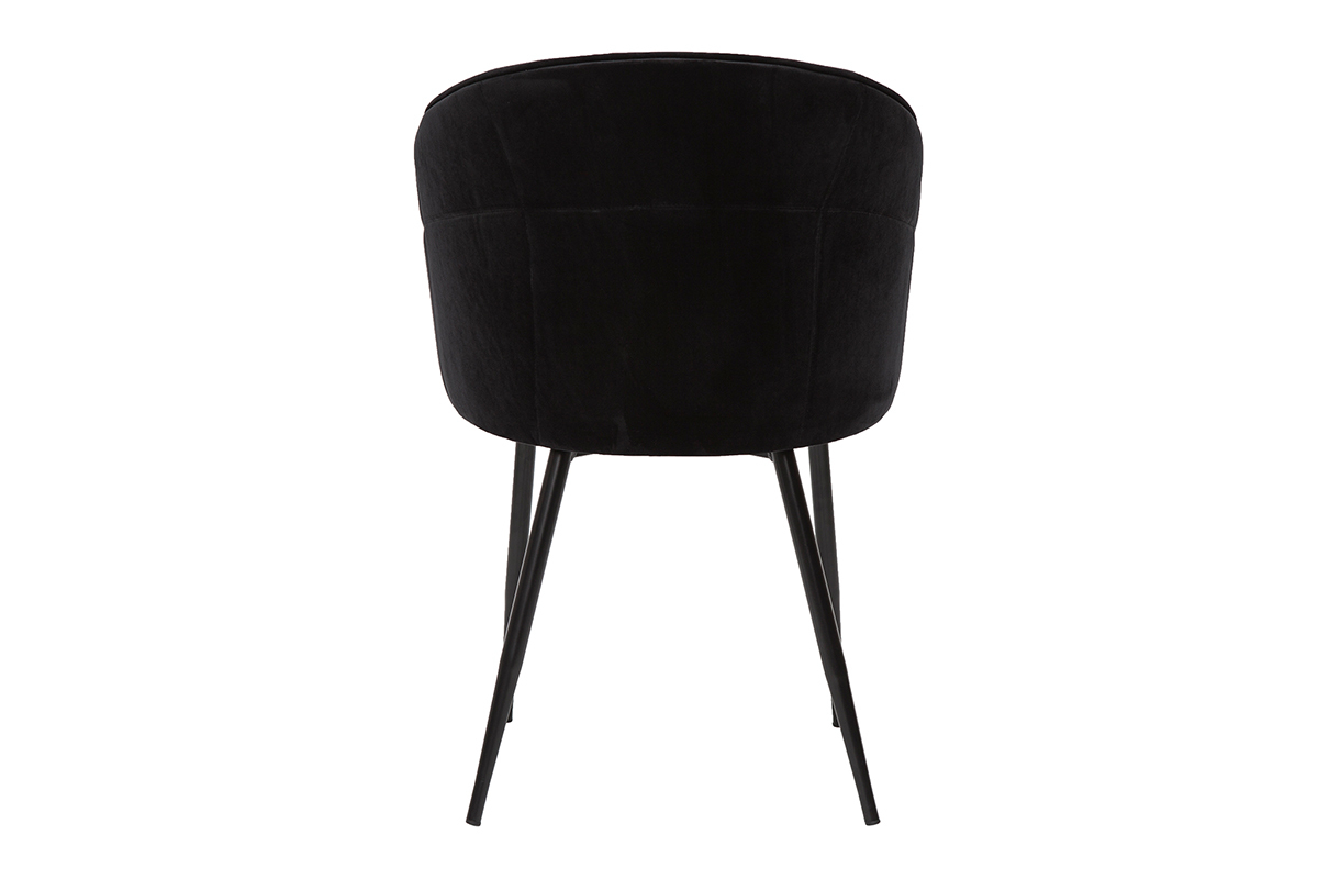 Silla de diseo de terciopelo y metal negro JOLLY