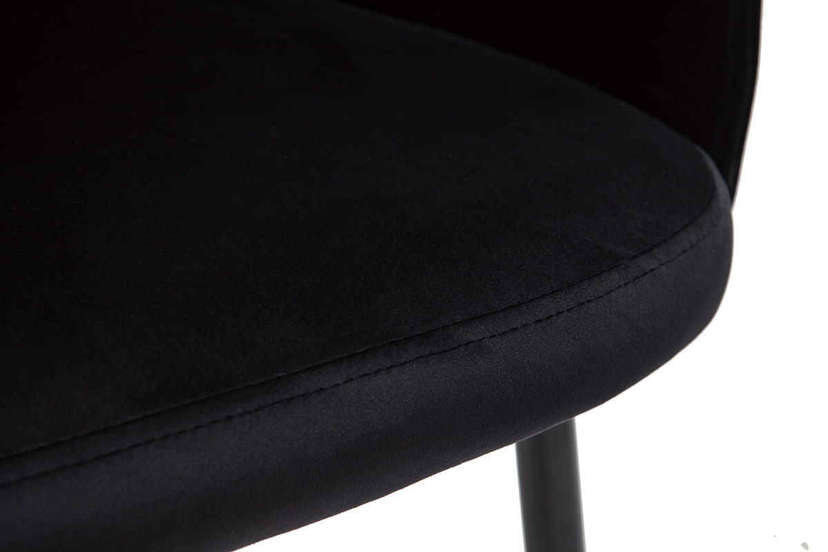 Silla de diseo de terciopelo y metal negro JOLLY
