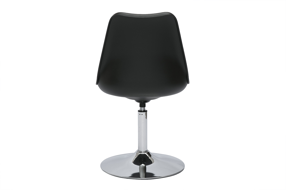Silla de diseo giratoria negra y metal cromado STEEVY V2